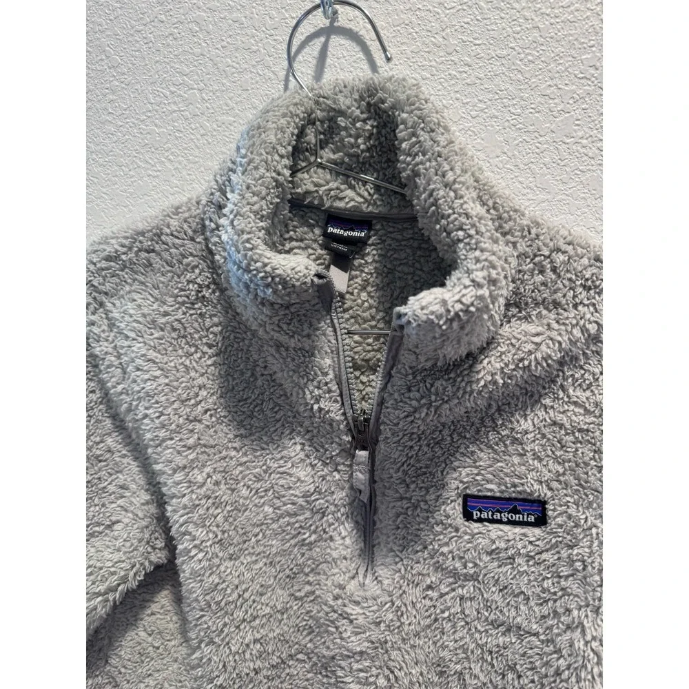 Patagonia Los Gatos Fleece Women Small Gray Half Zip‎ Cozy Warm EUC